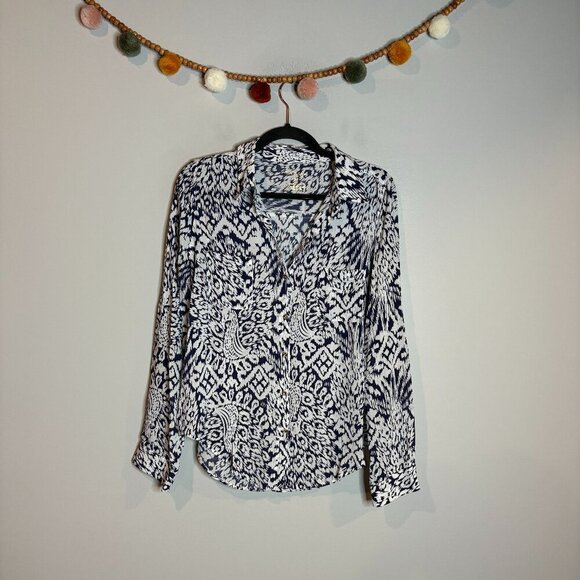 Lilly Pulitzer Sea View Peacock Button Down shirt - Picture 2 of 5